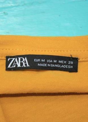 Стильная укороченная котоновая жёлтая футболка zara5 фото