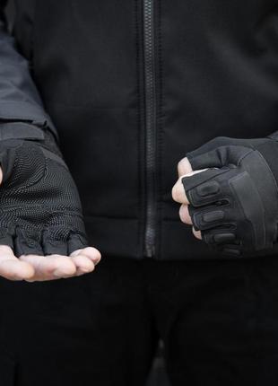 Тактичні рукавички blackhawl безпалі чорний
