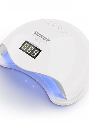 Ультрафиолетовая лампа для сушки ногтей sunuv sun 5 plus 48w white uv/led для полимеризации1 фото