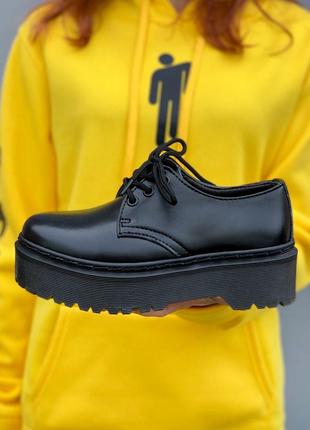 Туфли dr. martens 1461 mono black platform2 фото