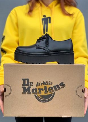 Туфли dr. martens 1461 mono black platform1 фото