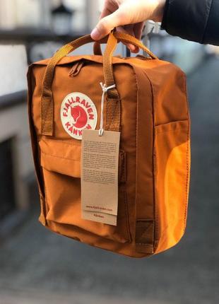 Рюкзак женский, мужской fjallraven kanken, оранжевый (канкен, сумка, спортивный ранец)2 фото