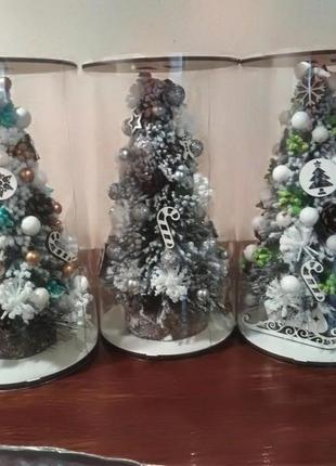 Искусственная елка 25 см "заснеженная", декоративная маленькая настольная елка для новогодней композиции9 фото