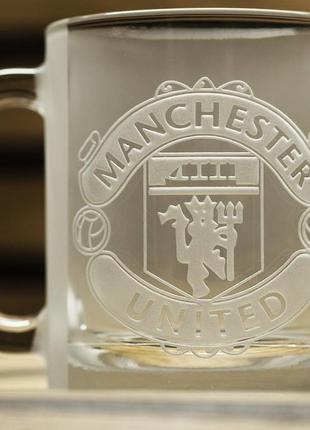 Чашка 320 мл з гравіюванням манчестер юнайтед manchester united football club, подарунок для друга2 фото