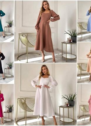 Платье из костюмки с длинными рукавами размеры норма