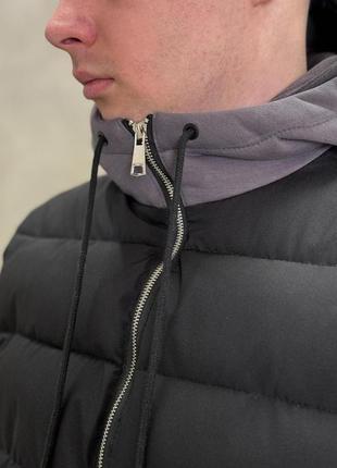 Куртка з трикотажними рукавами та капюшоном infinity чорний/графіт