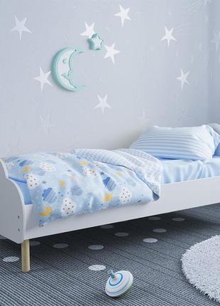 Детская кровать (облачко) цвет белый (ножки деревянные) md- 1220