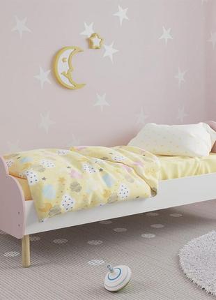 Детская кровать (облачко) цвет розовый (ножки деревянные) md- 1222