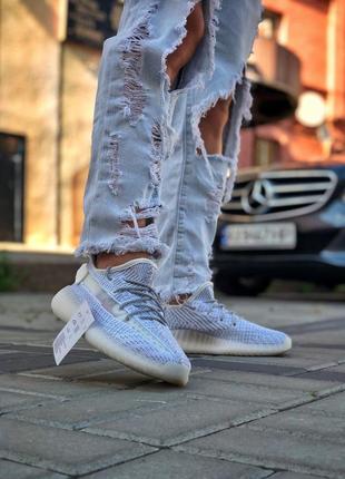 Прекрасные женские кроссовки adidas yeezy boost 350 белые рефлективные8 фото