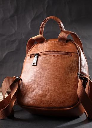 Небольшой стильный рюкзак из натуральной кожи vintage 22433 коричневый7 фото