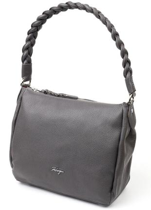 Необычная женская сумка karya 20864 кожаная серый1 фото