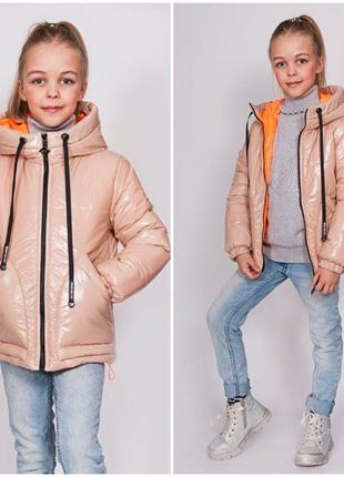 Демисезонная куртка монклер для девочки подростка осенняя детская/ подростковая курточка на весну осень 134