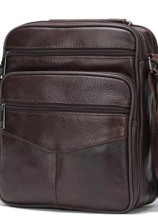 Месенджер чоловічий із двома кишенями 14706 vintage коричневий