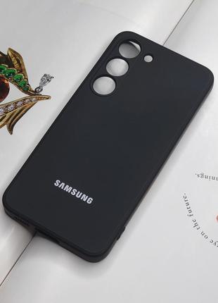 Чехол для samsung s23 plus. с подкладкой, черный матовый цвет, защита камеры