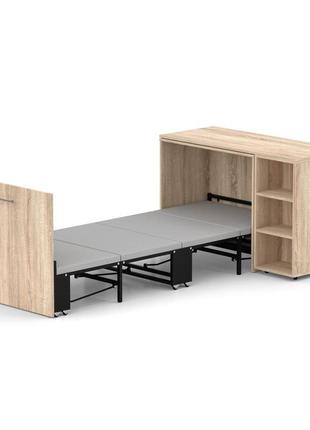 Кровать-трансформер письменный стол тумба комод sirim-c2 дуб сонома мебель смарт 4 в 1 раскладная компактная