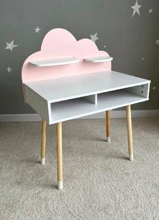 Дитячий стіл хмаринка колір рожевий1 фото