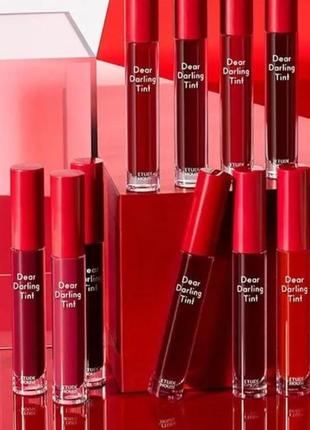 Зволожувальний гелевий тинт для губ etude house dear darling water gel tint1 фото