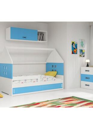 Дитяче ліжко горище будиночок 160x80 + каркас + матрац1 фото
