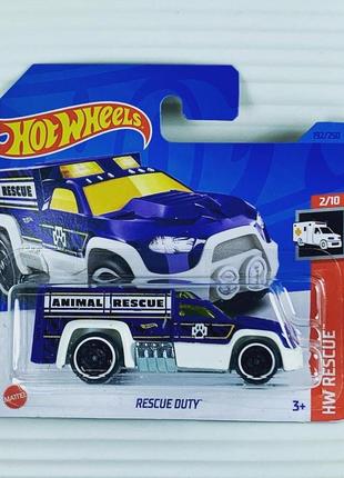 Машинка хот вилс 1:64 rescue duty коллекция rescue hot wheels mattel hkj20