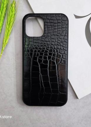 Шкіряний чохол для iPhone 14 pro max рожевий. чохол з штучної шкіри, чорного кольору.