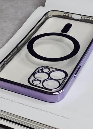 Фіолетовий чохол на iphone 12 pro. глянцевий, захист камери2 фото