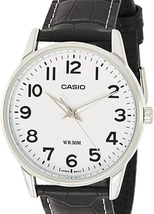 Чоловічий годинник casio mtp-1303pl-7bvef, білий з чорним1 фото