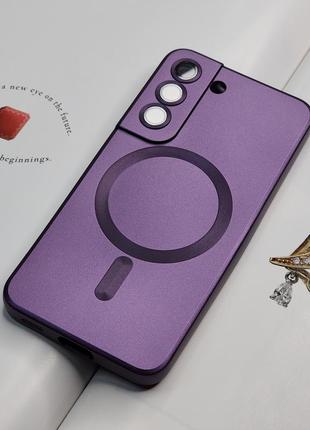 Чохол для samsung s21 plus. фіолетовий матовий колір, з захистом камери
