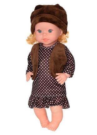 Дитяча лялька яринка bambi m 5602 українською мовою (коричнева сукня)