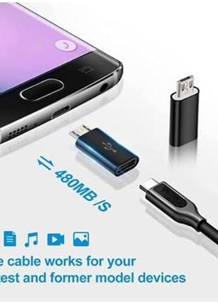 Адаптер gionar micro usb - usb type-c рожевий6 фото