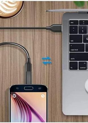 Адаптер gionar micro usb - usb type-c рожевий3 фото