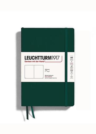 Блокнот leuchtturm1917, средний, мягкая обложка, forest green, чистые листы (367268)