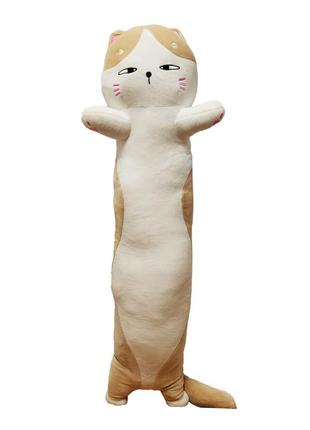 М'яка іграшка антистрес "кіт батон" k15217, 90 см (бежевий)1 фото