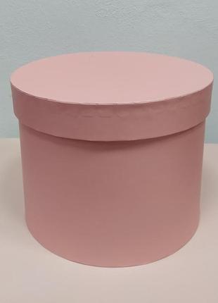 Подарункова коробка 16х13см світло рожева кругла з кришкою