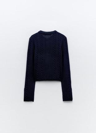 Облегающий синий свитер zara new5 фото