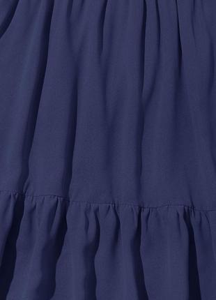 Однотонна темно-синя сукня у стилі бохо, l5 фото