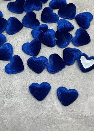 Декор сердце 1,5*1,7 см, синий, шт