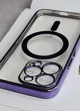 Фиолетовый чехол на iphone 13 pro. глянцевый, защита камеры3 фото