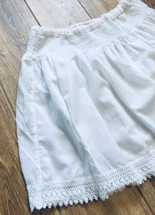 Хлопковая юбка с кружевом по низу на широкой эластичной резинке по талии от cherokee2 фото