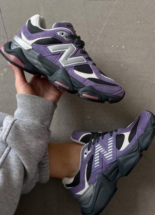 Кроссовки new balance 9060 purple rouge. натуральная замша