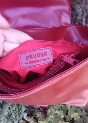 Кожаная красная сумка планшет bruder3 фото