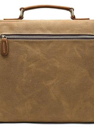 Сумка-портфель чоловіча текстильна зі шкіряними вставками vintage 20003 руда4 фото