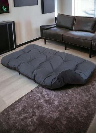 Лежак для собак 85х63х10см лежанка матрас для средних пород двухсторонний цвет серый с черным1 фото