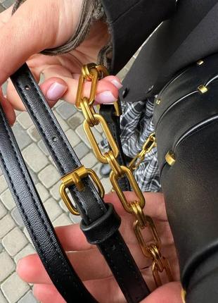 Жіноча сумка брендова pinko, жіноча сумочка пінко, пінко сумка чорного кольору, натуральна шкіра6 фото