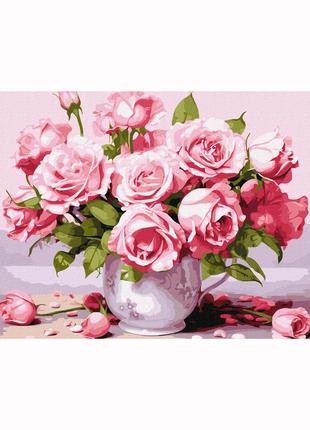 Картина за номерами  40х50 iідейка рожеві троянди (kho3254)