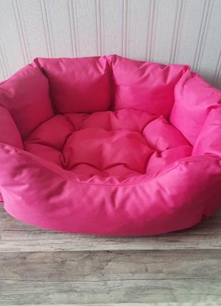 Лежак для собак та котів 40х30см рожевий лежанка для маленьких собак та цуценят6 фото