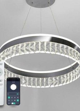 Люстра светодиодная luminaria molly 90w r chrome/clear 500/1200 app 220v ip20 с пультом ду