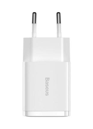 Мережевий зарядний пристрій baseus compact charger 2u 10.5w eu white