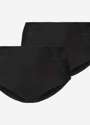 Батальные женские трусики 2шт., размер xl/xxl, цвет черный