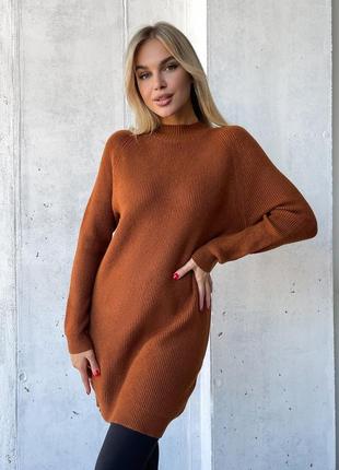 Коричневий кашеміровий светр-туніка s2 фото