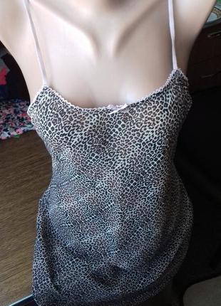 Стильна легка шифонова піжама пеньюар h&m леопардовий принт рр 36-38 м